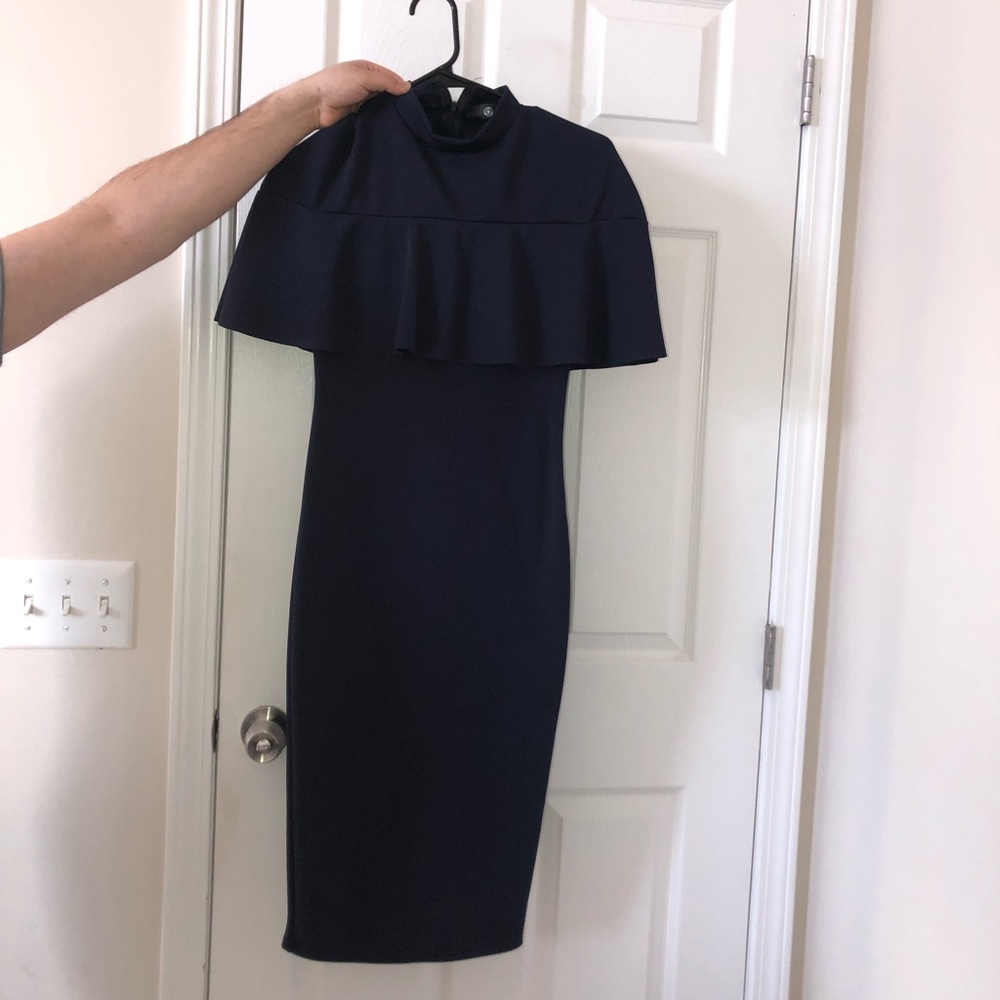 Navy blue midi dress